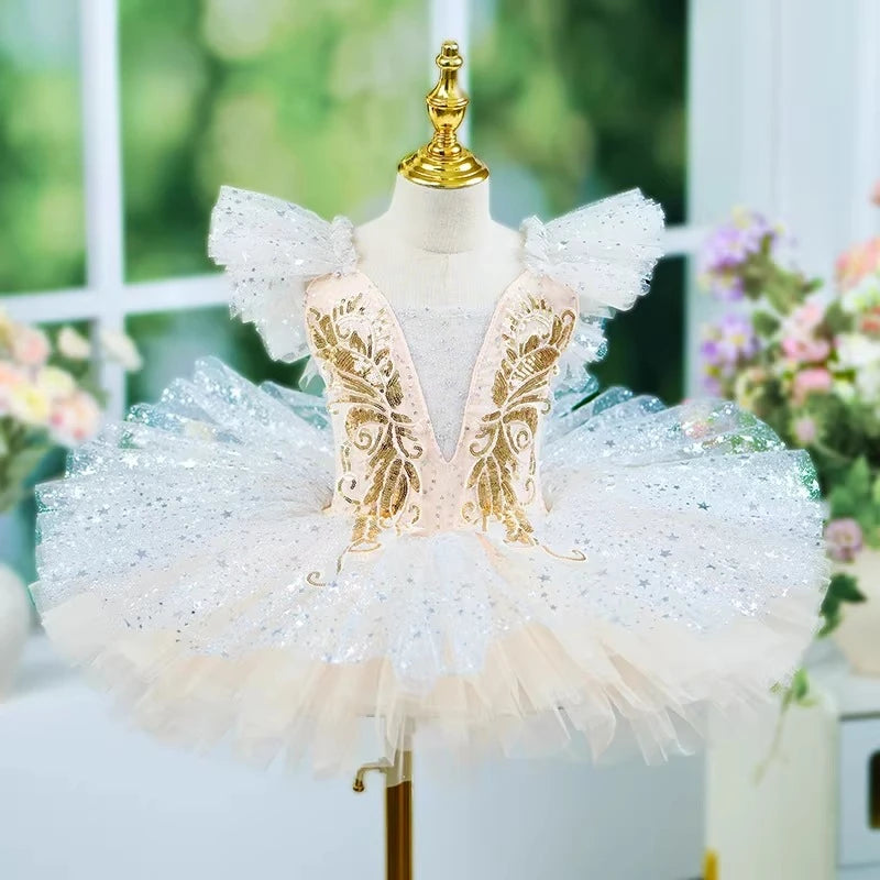 Children's tutu dress kindergarten dance sequins professional tutu kids girls performance costume Ballet Dress