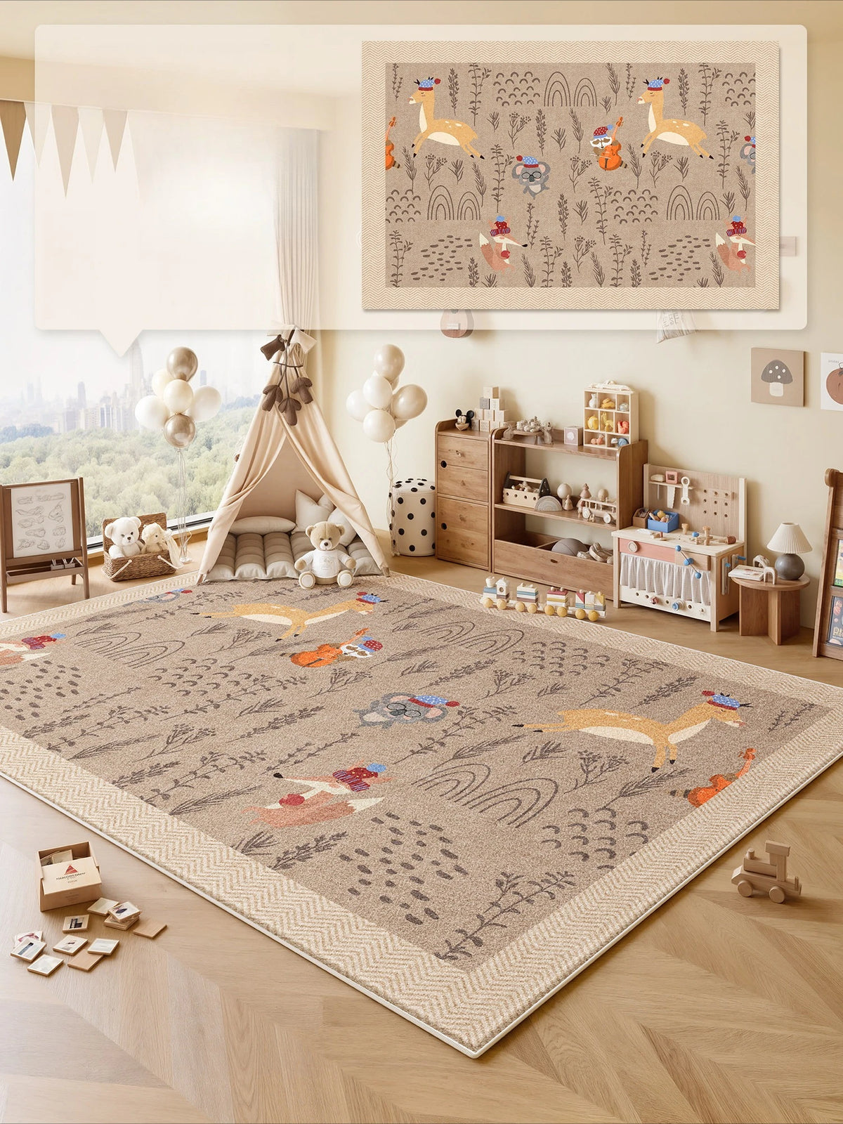 Cartoon Style Bedroom Decor Carpet Thicken Plush Carpets for Living Room Large Area Children's Floor Mat Fluffy Soft Bedside Rug