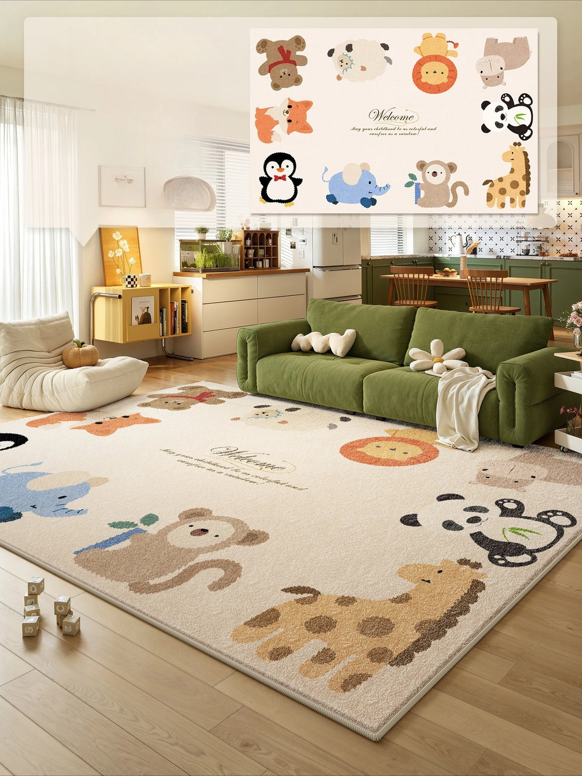 Cartoon Style Bedroom Decor Carpet Thicken Plush Carpets for Living Room Large Area Children's Floor Mat Fluffy Soft Bedside Rug