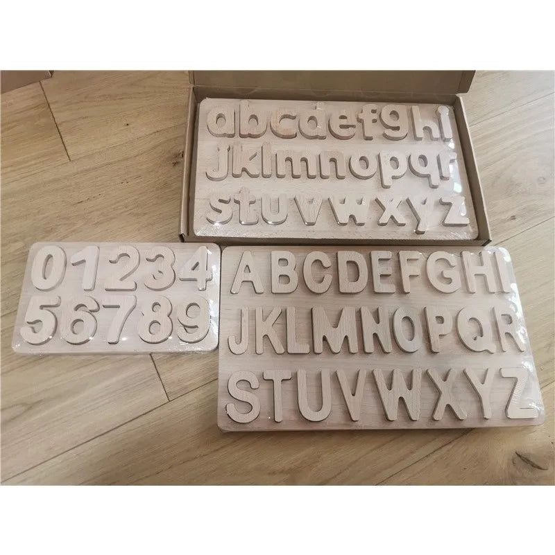 Montessori Wooden Tray  Rainbow Alphabet Puzzle Pastel ABC Learn Letters Educational Board for Kids