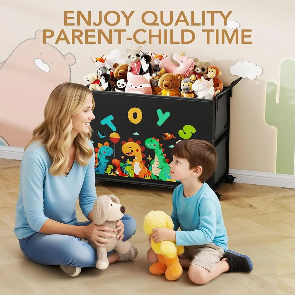 200L Extra Large Toy Chest Storage with Wheels for Boys and Girls, Toy Organizer Bin, Suitable for Stuffed Animals, Toy Basket,