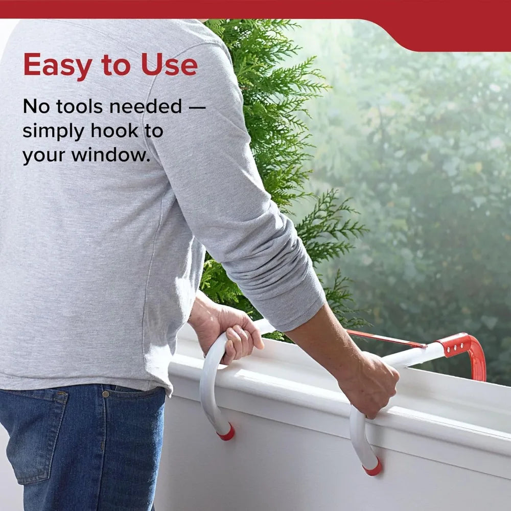 Fire Escape Ladder 13 Feet Extendable with 2 Ropes Non-Slip Steps for Home Safety