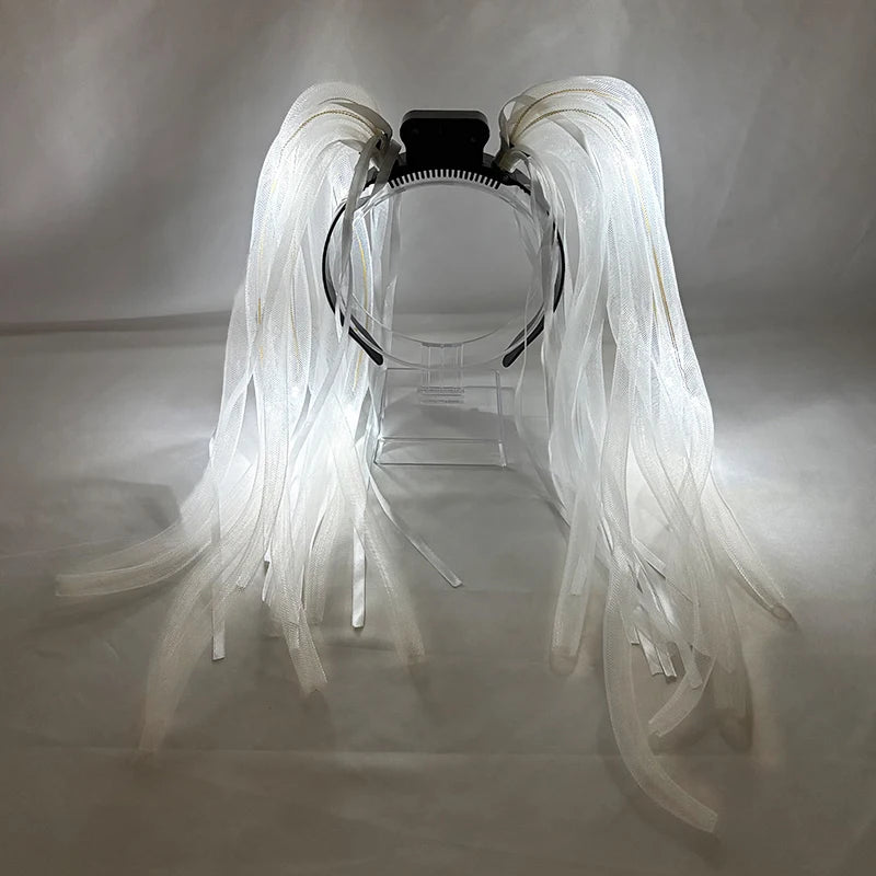 LED Light Up Flash Braid Noodles Headband Party Gift Led Glasses Neon Rave Party Hair Band Cosplay Birthday Glow Party Supplies