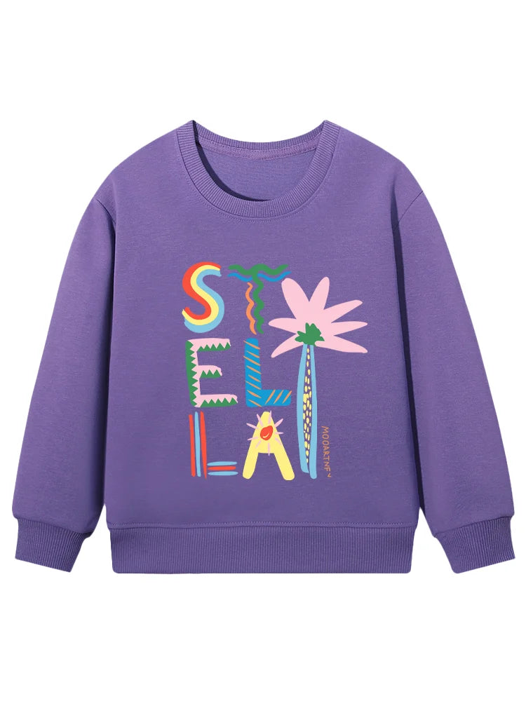 cute sweet girl sweatshirt kids winter clothes top cartoon anime letter graphics print baby girls hoodies fashion child pullover