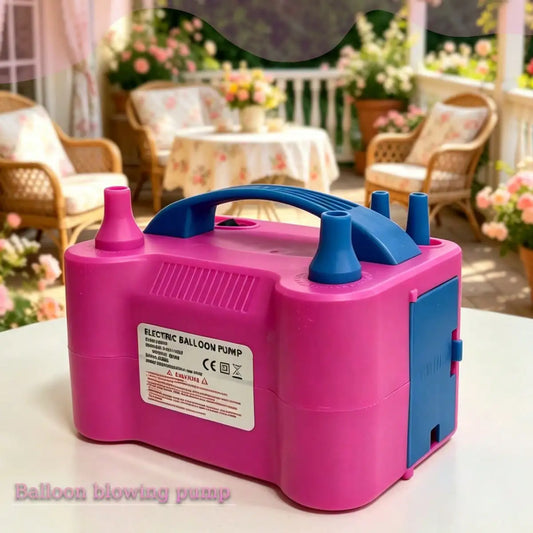 Portable Electric Balloon Pump, Multicolor Plastic Dual Nozzle Balloon Inflator, Lightweight Handheld Air Pump With Handle, Fast Inflation For Party, Birthday, Wedding Decoration