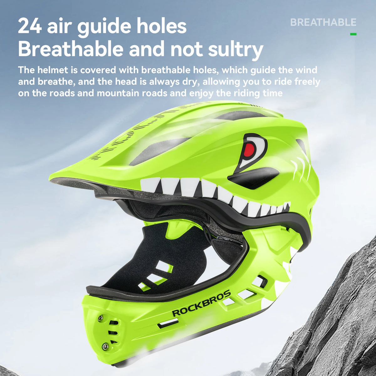 Child Cycling Helmet Impact Resistant Cross Helmet Detachable Full Face Helmet Safety Protection Bicycle Scooter Helmet