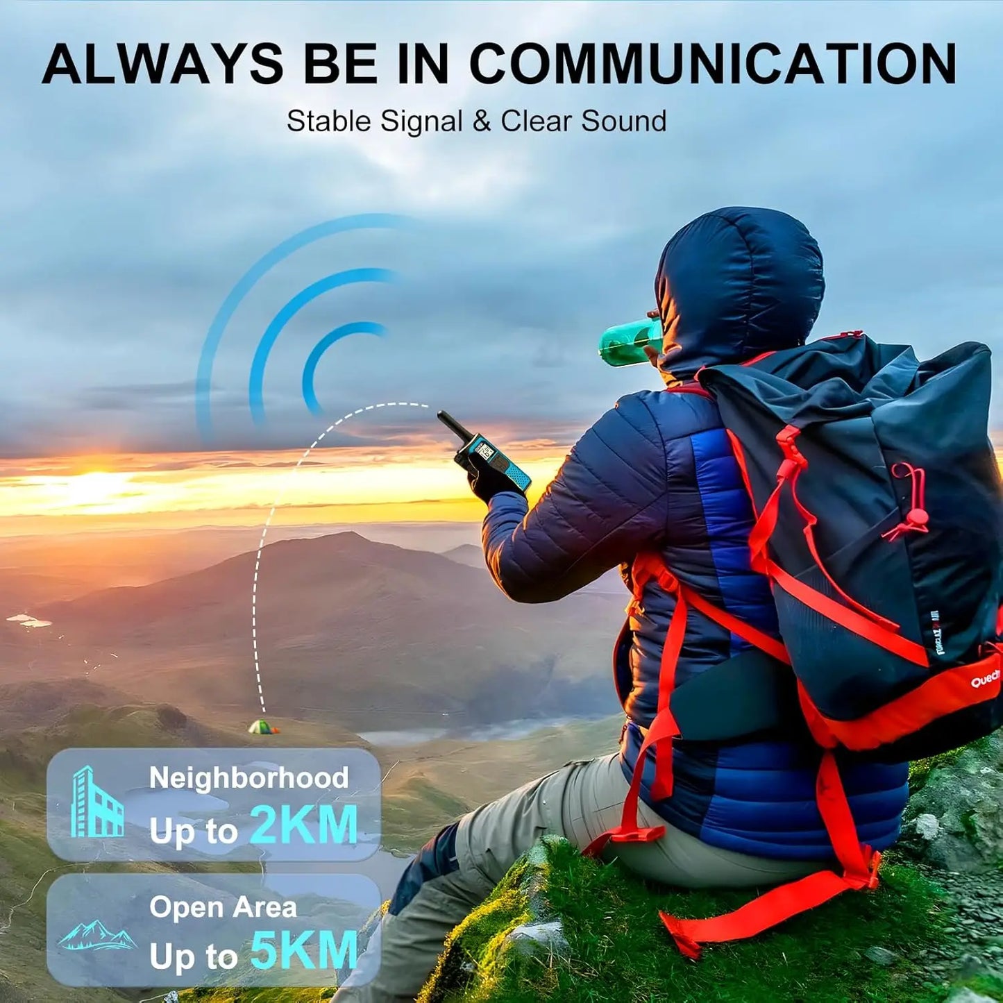 2/3/4 Pack Walkie Talkies for Kids, Long Range Rechargeable 2 Way Radios with VOX for Camping Hiking Cycling