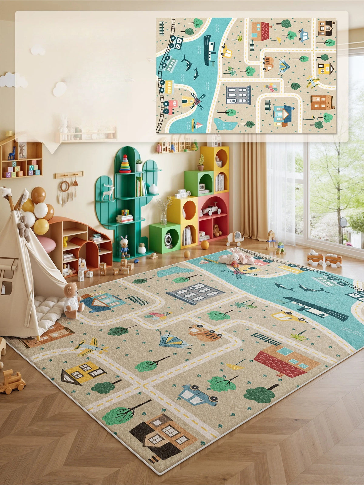 Cartoon Style Bedroom Decor Carpet Thicken Plush Carpets for Living Room Large Area Children's Floor Mat Fluffy Soft Bedside Rug