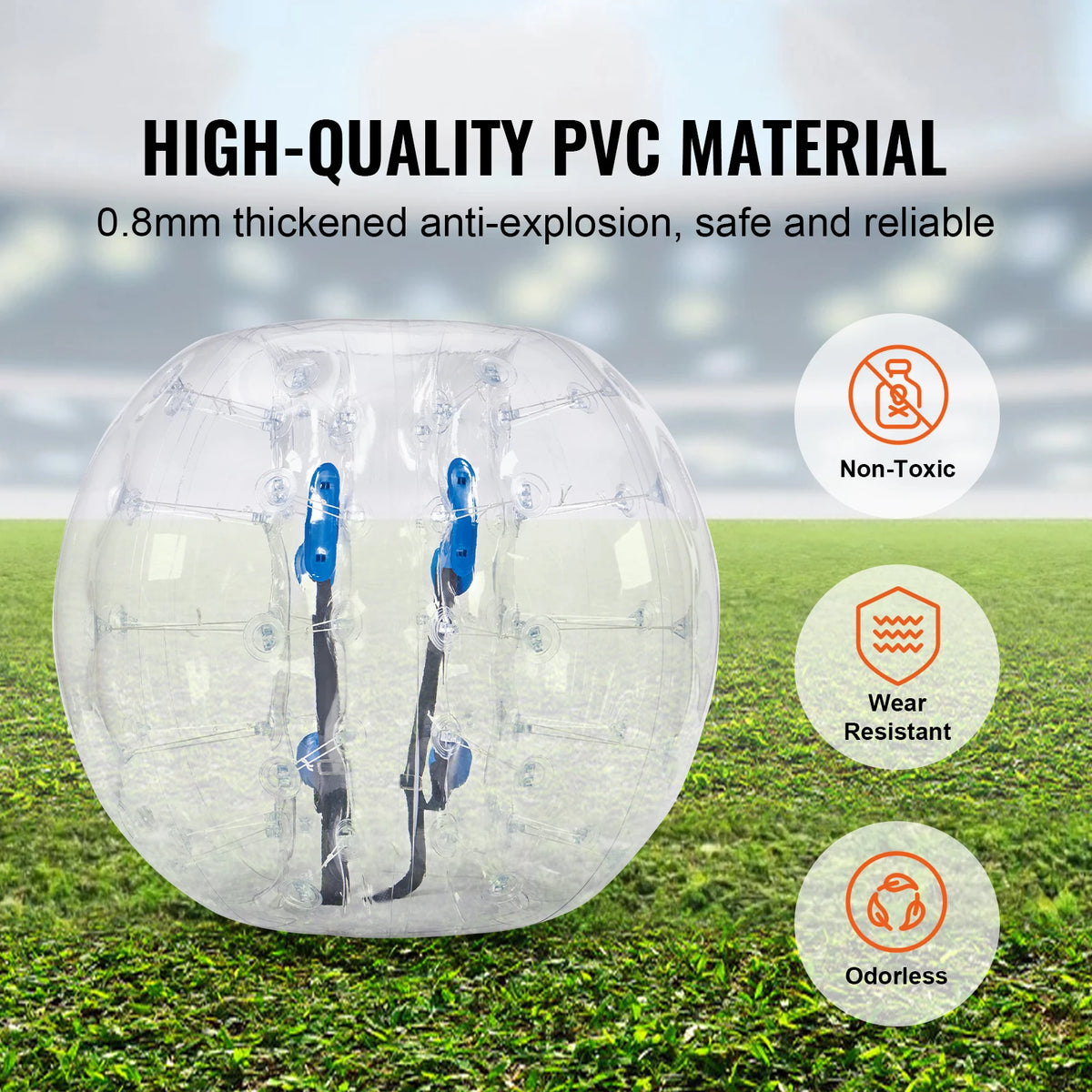 4FT/1.2M Inflatable Bumper Ball 1/2PCS Body Sumo Zorb Balls for Teen & Adult 0.8mm PVC Bubble Balls Bumper Bopper Toys