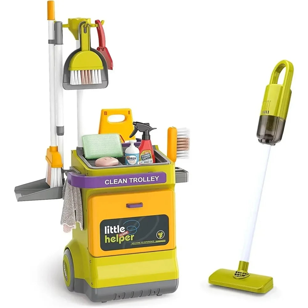 Children Housekeeping Set Home Cleaning Games Electric Vacuum Cleaner housework Girl Role Pretend Play House Toys Girls Kids