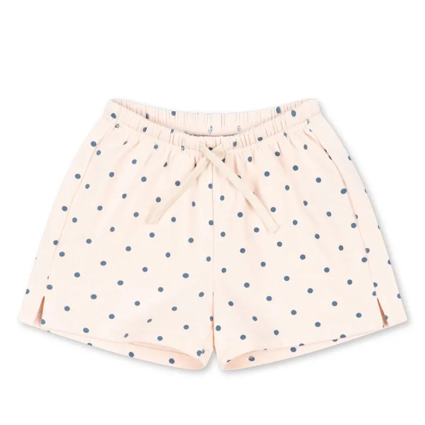 2026 Autumn and Winter New Children's Clothing KS Boys and Girls Collar Polka Dot Love Top Sweatshirt Hoodie Shorts Set