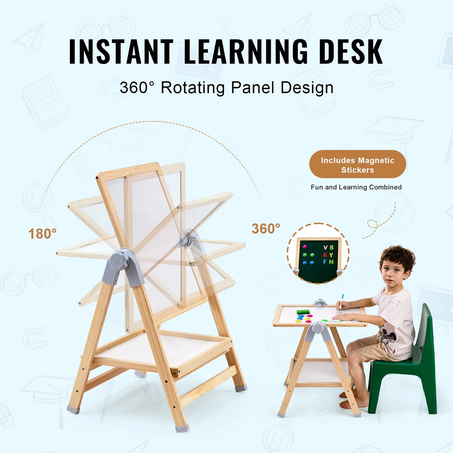 Standing Magnetic Drawing Board WordPad Art Easel with Painting Accessories Children Educational Toys for Kids Boy Girl