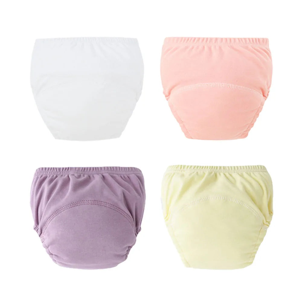 4PCS Baby Kids Cotton Potty Training Pants Waterproof Infant Shorts Underwear Reusable Cloth Diaper Nappies Children Panties