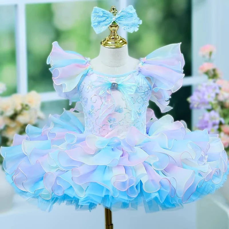 Children's tutu dress kindergarten dance sequins professional tutu kids girls performance costume Ballet Dress