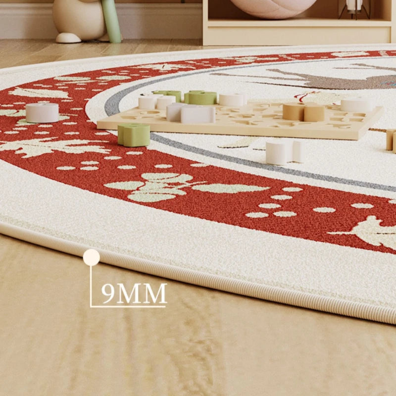 Children Room Thickened Carpet Reading Area Baby Children Crawling Carpets Living Room Bedroom Study Winter Round Plush Rug