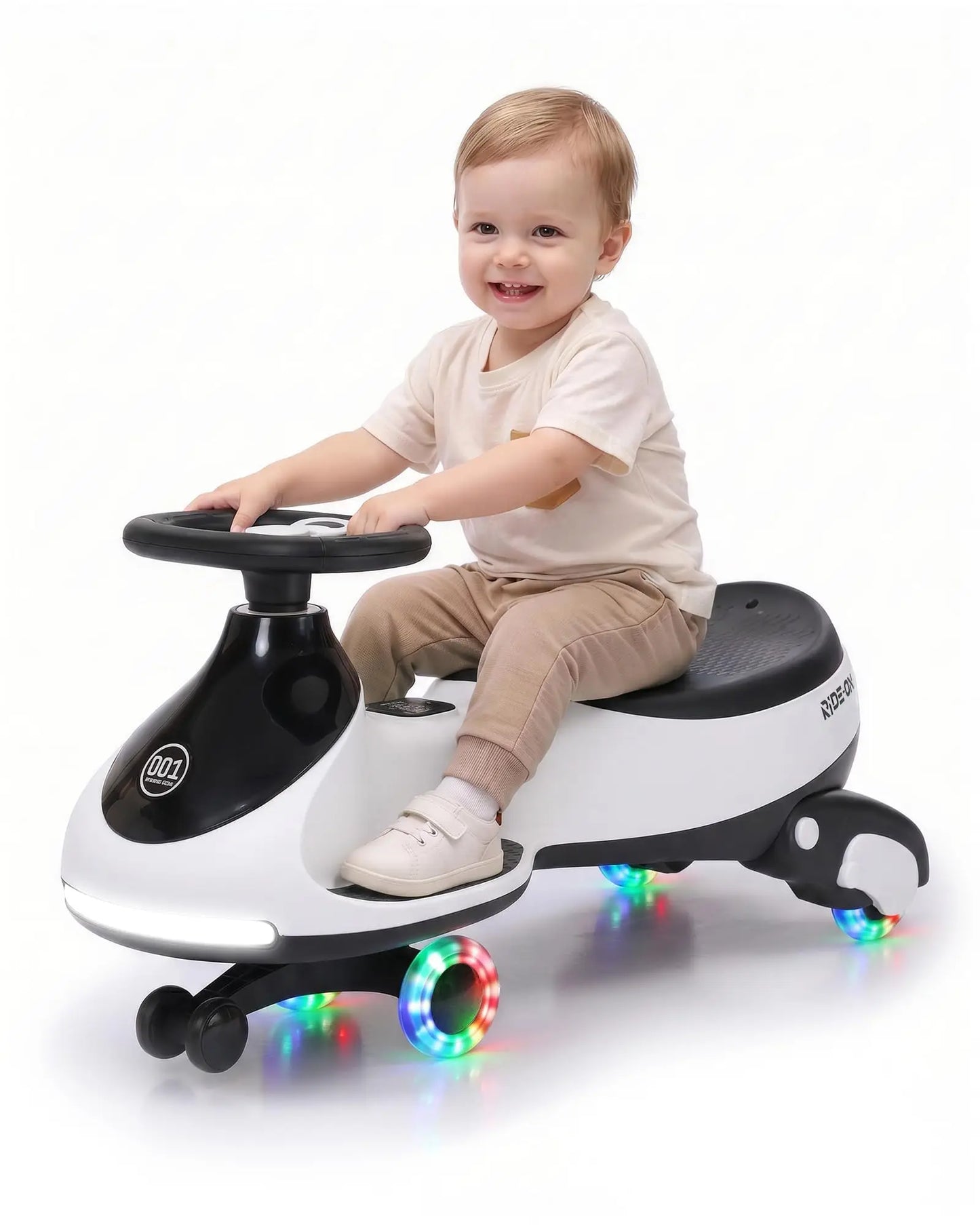 12V 2-in-1 Ride On Electric Wiggle Car for Kids – Pedal & Swing Modes – 360° Steering, Flashing Wheels, Music, Anti-Rollover, Rechargeable, High Weight Capacity – Indoor Outdoor