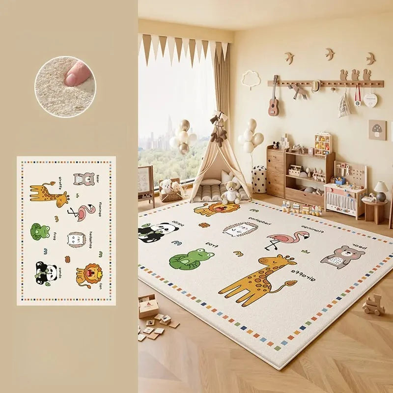 Cartoon Style Bedroom Decor Carpet Thicken Plush Carpets for Living Room Large Area Children's Floor Mat Fluffy Soft Bedside Rug