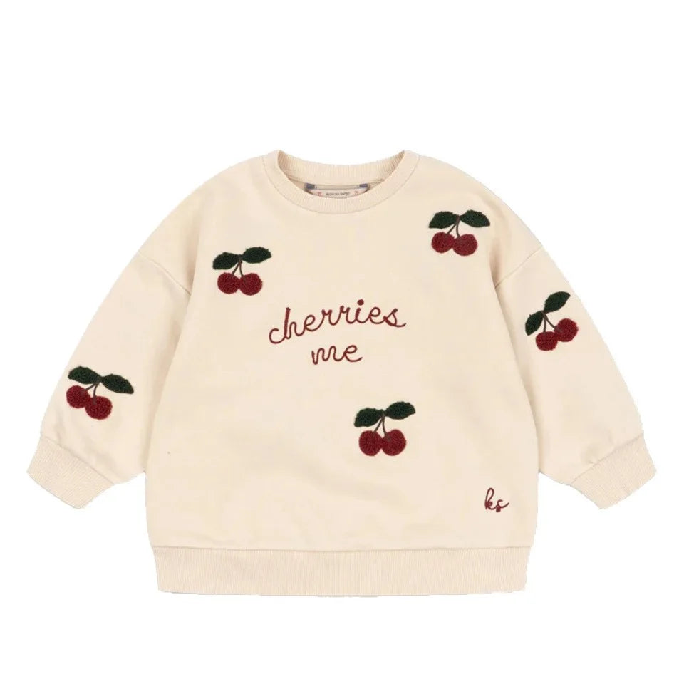 2026 Autumn and Winter New Children's Clothing KS Boys and Girls Collar Polka Dot Love Top Sweatshirt Hoodie Shorts Set