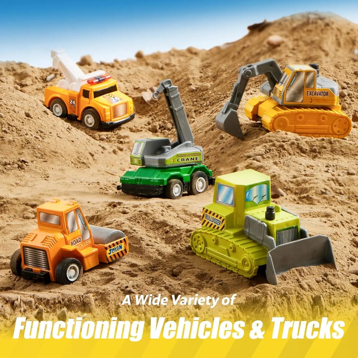 18 Pcs Pull Back City Cars and Trucks Toy Vehicles Set Friction Powered Cars for Kids Best Birthday Christmas Gifts