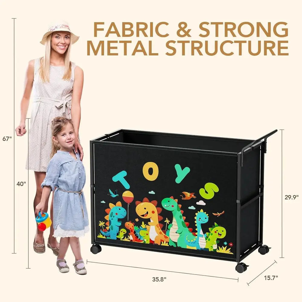200L Extra Large Toy Chest Storage with Wheels for Boys and Girls, Toy Organizer Bin, Suitable for Stuffed Animals, Toy Basket,