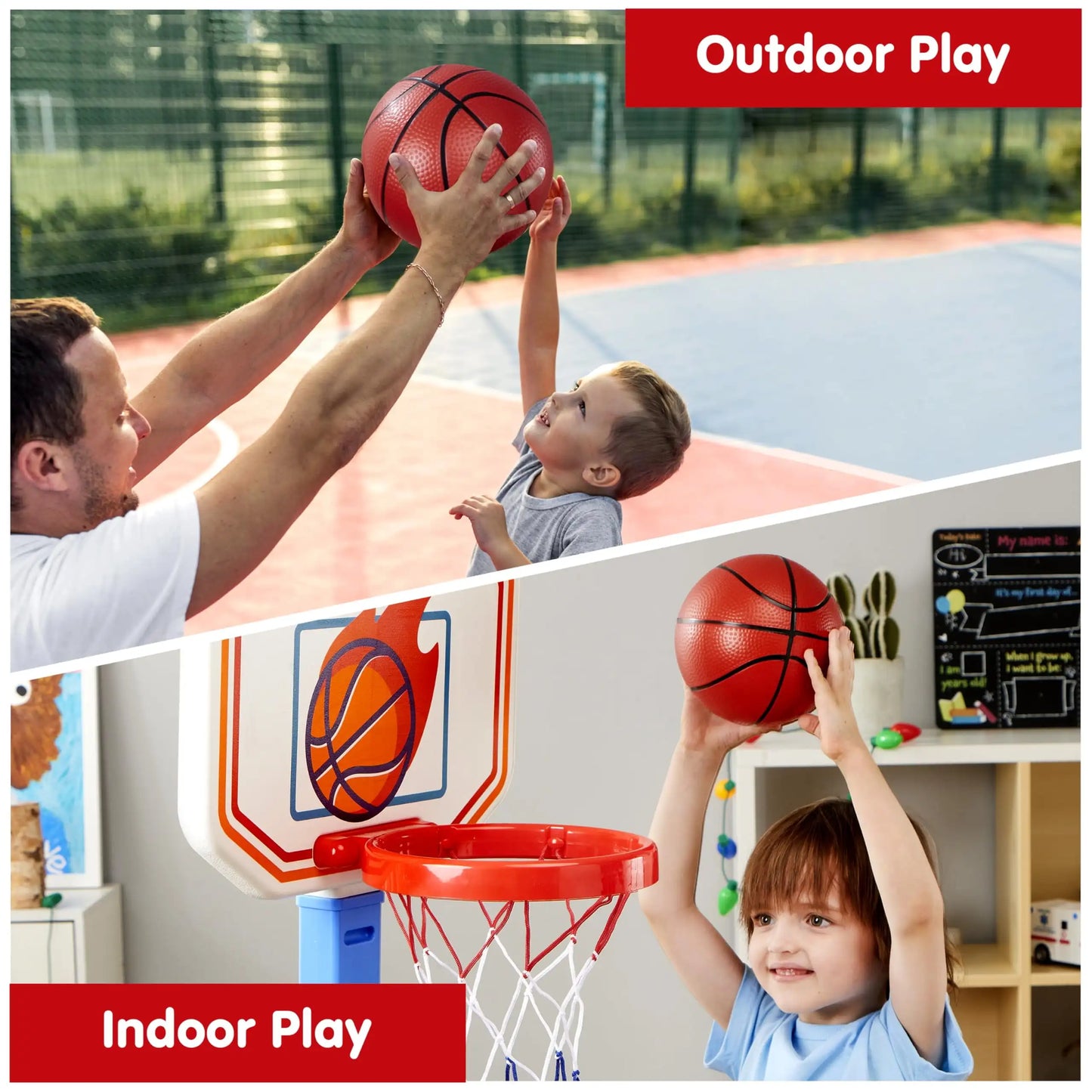 Toddler Basketball Hoop Indoor Basketball Game Set Adjustable Kids Basketball Goal With 4 Balls
