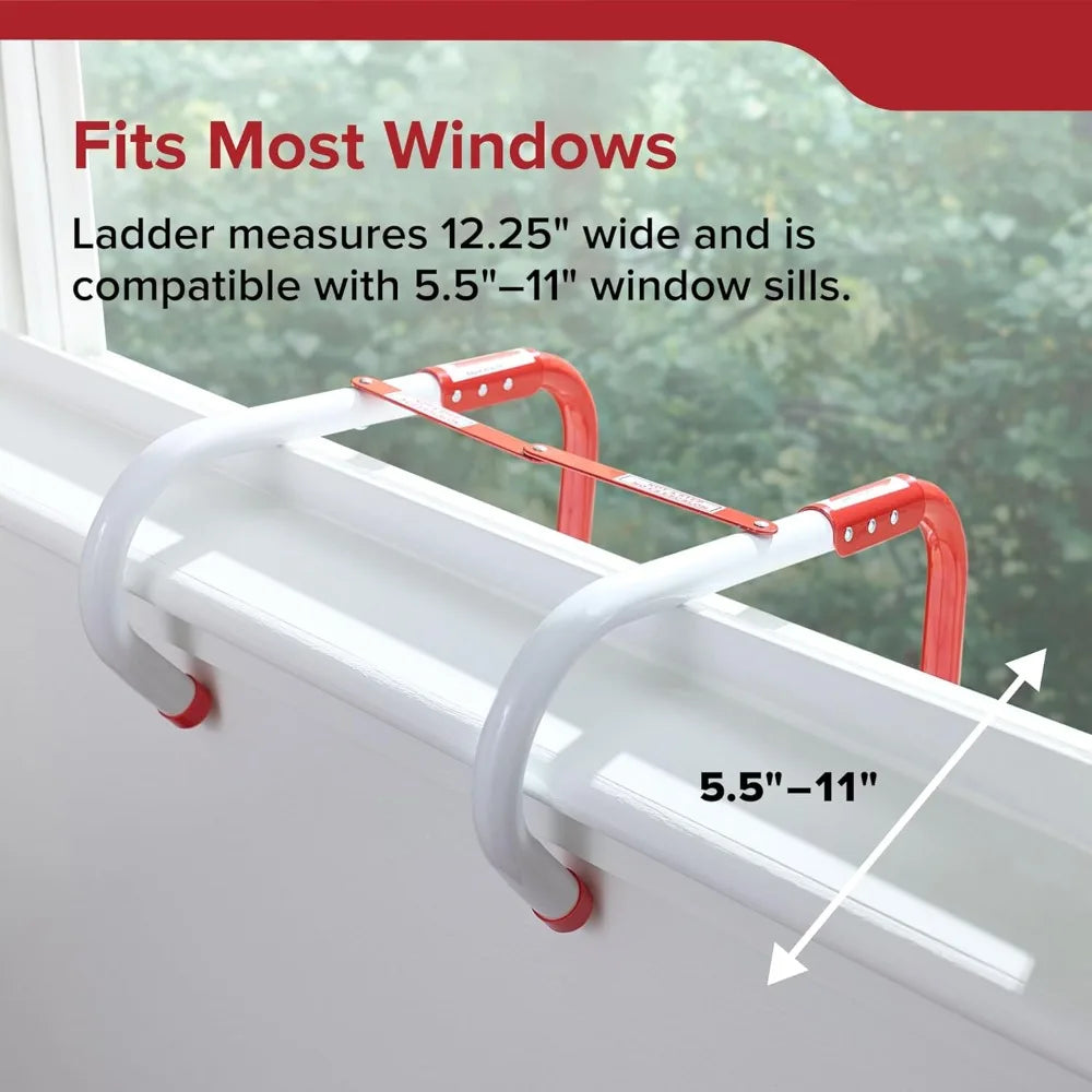 Fire Escape Ladder 13 Feet Extendable with 2 Ropes Non-Slip Steps for Home Safety