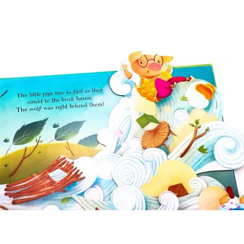 Pop-Up Three Little Pigs English 3D Flap Picture Books Kids Reading Book baby learn English language Books for Children
