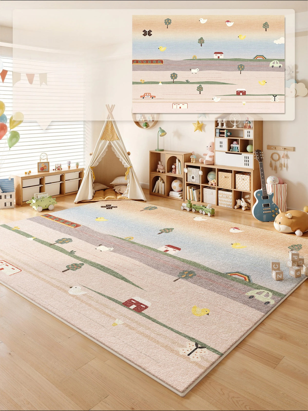 Cartoon Style Bedroom Decor Carpet Thicken Plush Carpets for Living Room Large Area Children's Floor Mat Fluffy Soft Bedside Rug