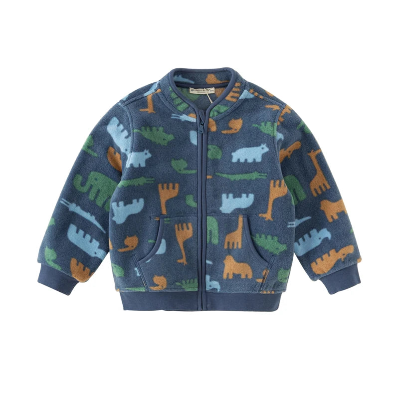 Boys Jackets Coats Zipper Spring Autumn Children's Clothing Cartoon Print Cute Outwear Kid Wear