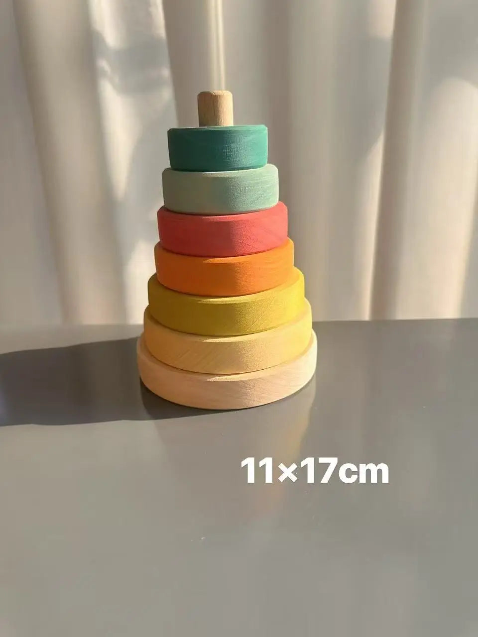 Kids Wooden Toys Pastel Building Blocks Stacking Crochet House  Animals Rainbow Forest Trees