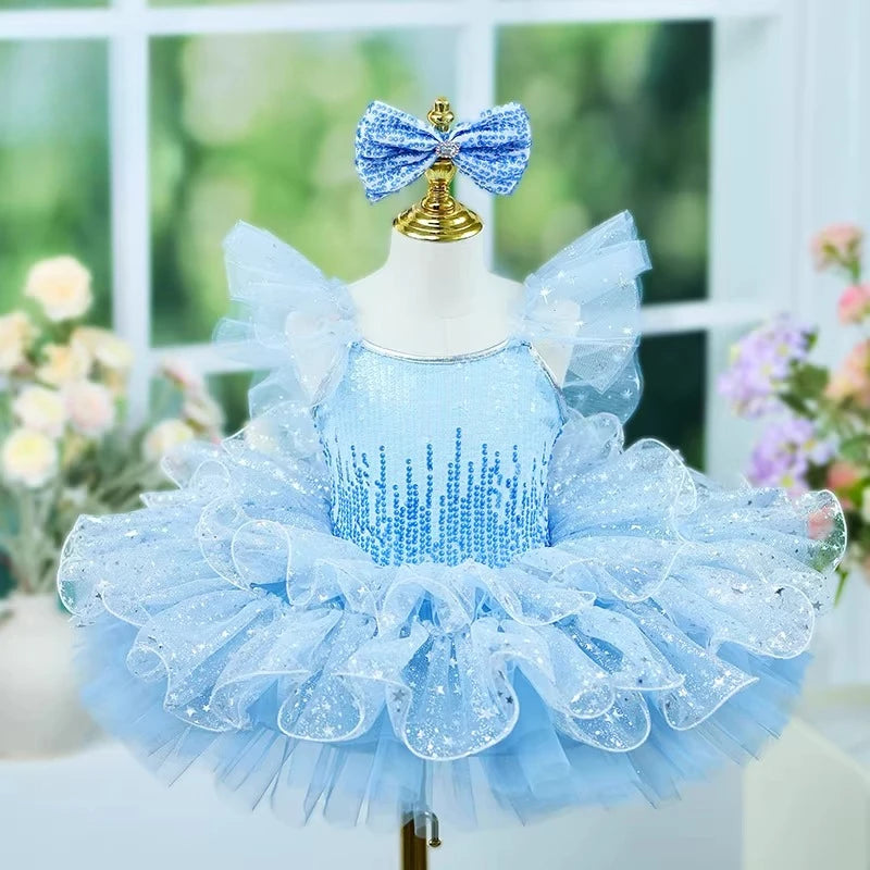 Children's tutu dress kindergarten dance sequins professional tutu kids girls performance costume Ballet Dress