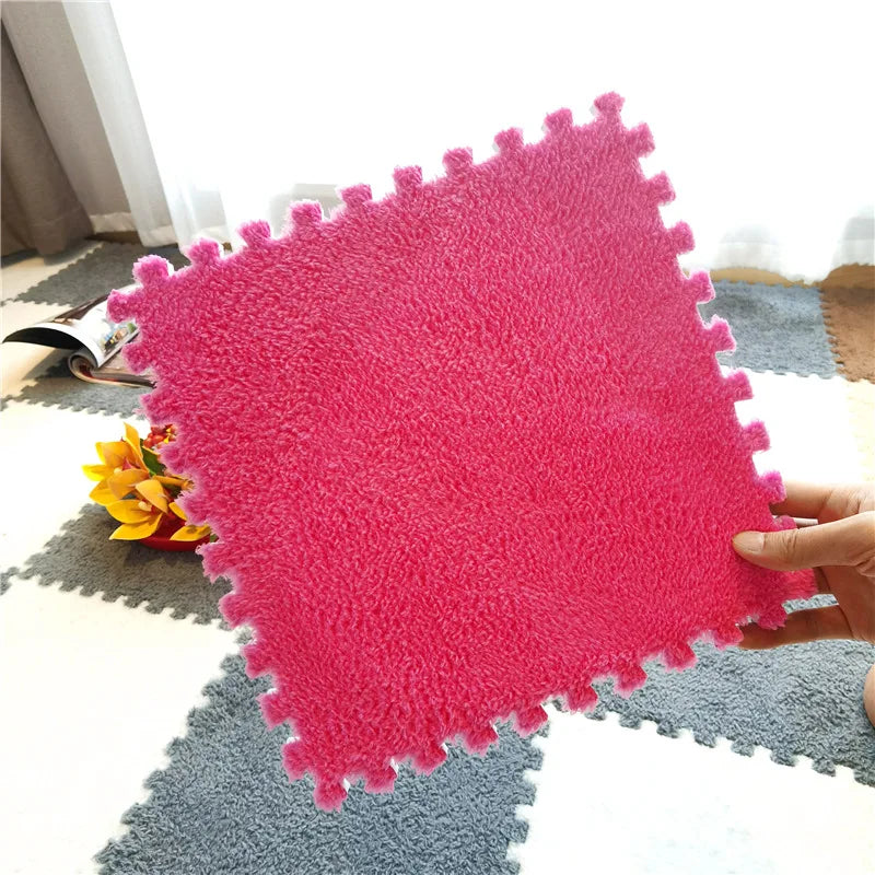 Soft Plush  Baby Play Mat Foam Children's Carpet Interlocking Exercise Tiles Floor Carpet And Rug for Kids Pad 30*30 CM