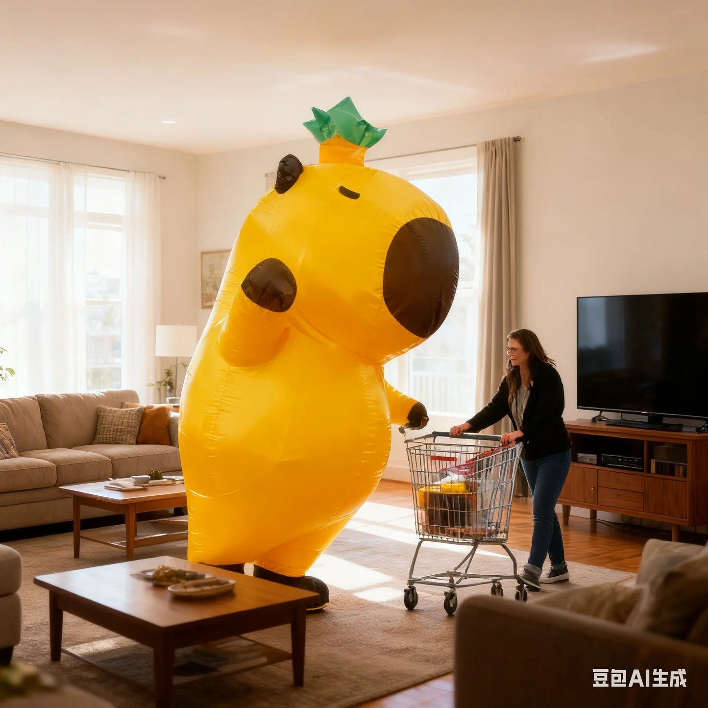 Capybara Inflatable Costume Full Body Cute Funny Adult Blow Up Outfit Carnival Halloween Themed party Inflatable Costume