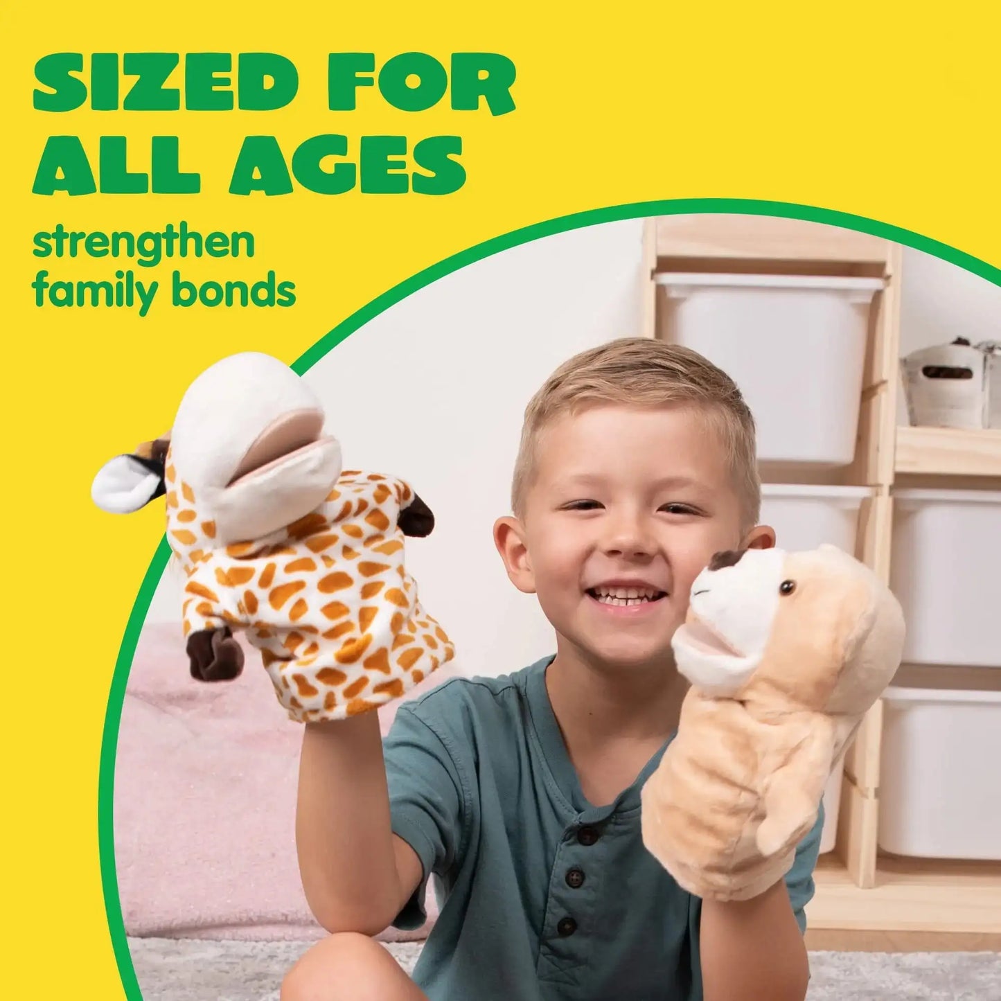 Joyfy 6Pcs Kids Hand Puppet with Mouth Toddler Animal Plush Toy for Show Theater Kids Birthday Gifts Easter Basket Stuffers