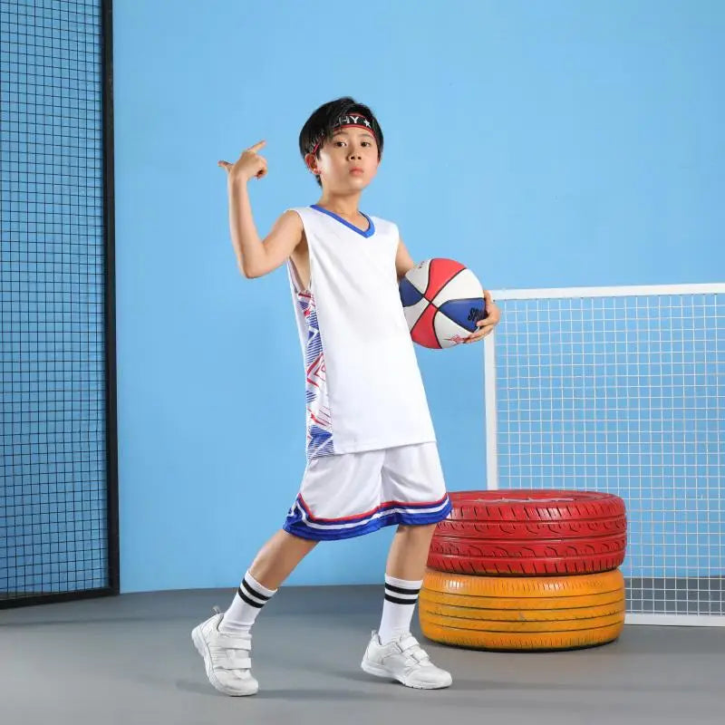Kid Basketball Jersey Quick-drying Training Uniform Shirts Children Sportswear Kit Boys and Girls Tracksuit Sport Suit Clothes