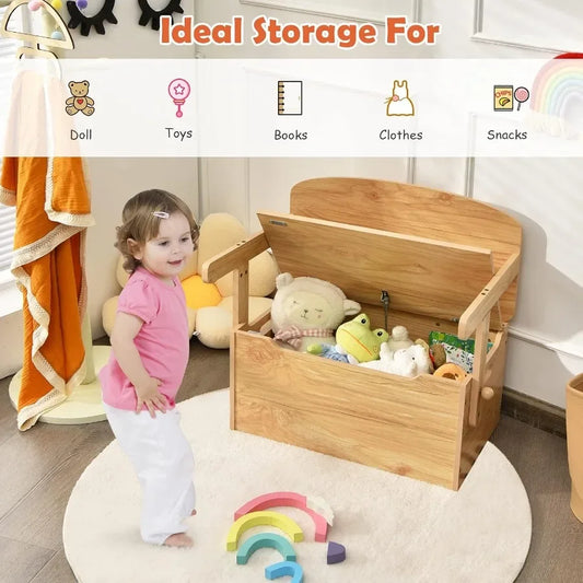 3in1 Convertible Wooden Toy Storage Bench With Handle For Toddlers Table And Chair Set Ideal For Daycare Playroom Safe And Dura
