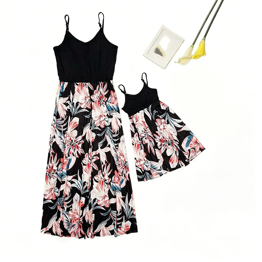 Bohemian Mother Daughter Dress Vestido Beach Children Dress Family Matching Outfits Women Clothing Casual Girls Dresses Summer