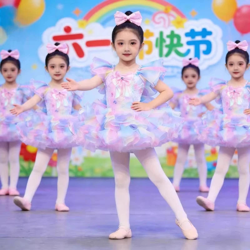 Children's tutu dress kindergarten dance sequins professional tutu kids girls performance costume Ballet Dress