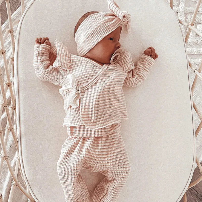 Newborn Girl Clothing Sets For Kids Spring Knitted Cute Top Pants Children Clothes Winter Suit Baby Girls Outfits White Costume