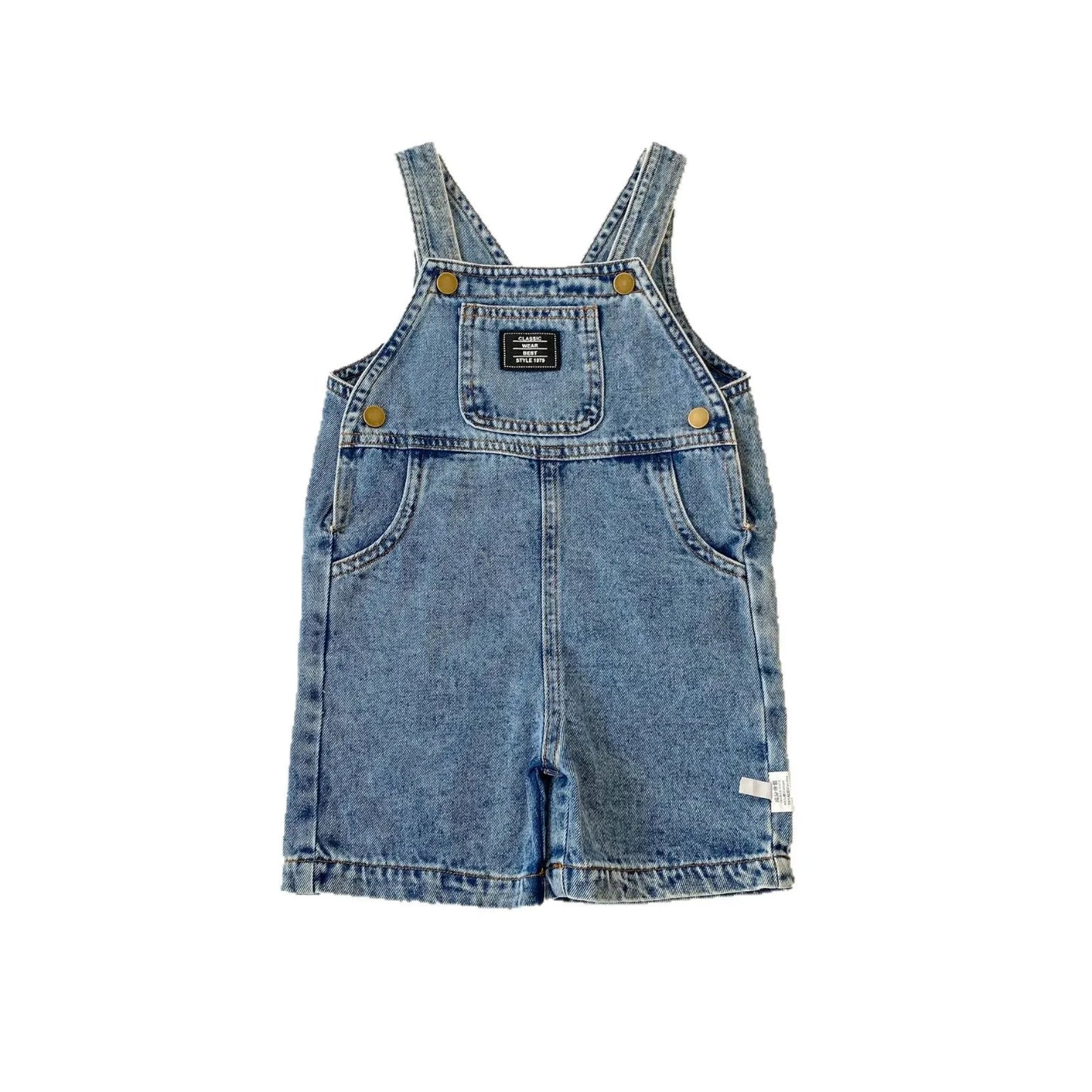 Baby Boy Girl Denim Overalls 2026 Spring Fall Kids Loose Fit Jeans Pants with Big Pockets Casual Suspender Bottoms