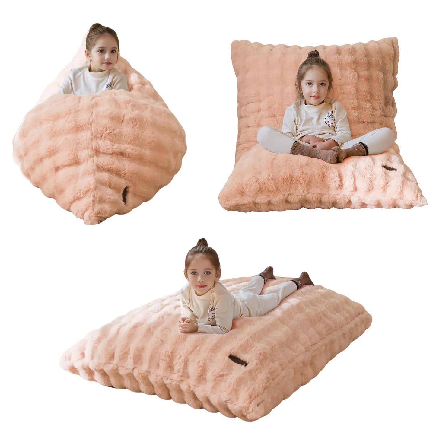 AXYOYO 3 in 1 Kids Bean Bag Chair, Comfy Floor Sofa with Removed Cover | Soft Floor Couch with High-Density Foam Filling Conver