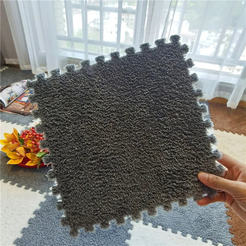 Soft Plush  Baby Play Mat Foam Children's Carpet Interlocking Exercise Tiles Floor Carpet And Rug for Kids Pad 30*30 CM