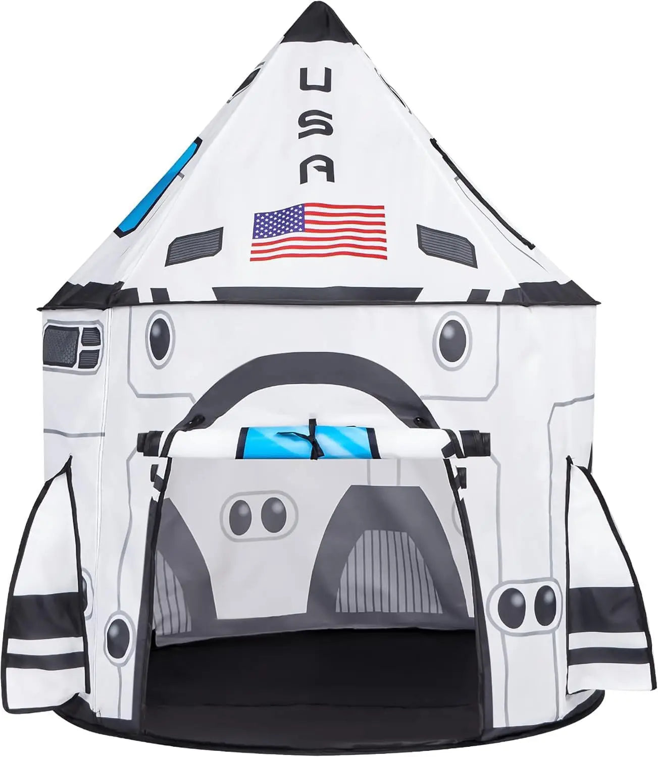 Rocket Ship Play Tents Set Pop up Play house with Tunnel 3-Piece Play Tent for Kids Pretend Play Birthday Gift