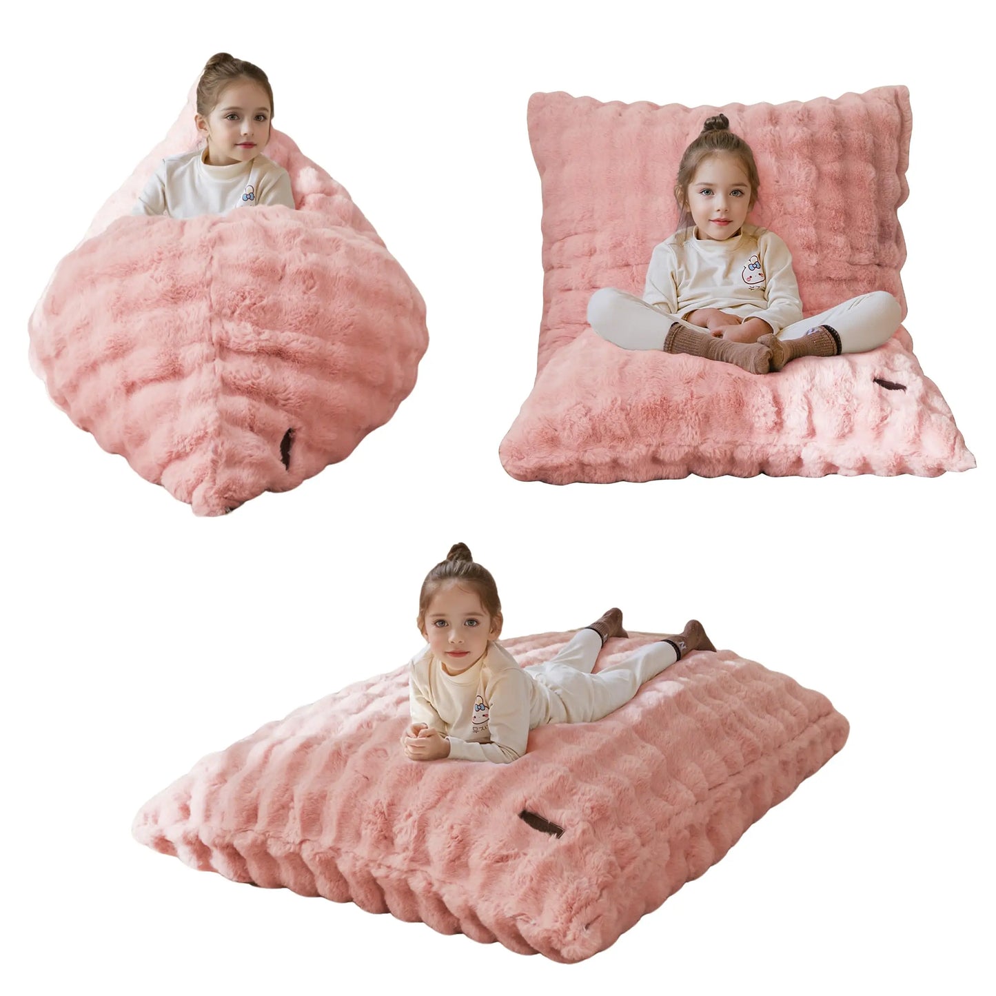 AXYOYO 3 in 1 Kids Bean Bag Chair, Comfy Floor Sofa with Removed Cover | Soft Floor Couch with High-Density Foam Filling Conver