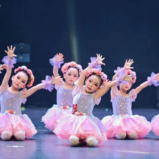 Ballet Dress Girls Tutu Performance Costume Children's Cute Sequined Princess Dress Performance Costume and Other Summer Dress