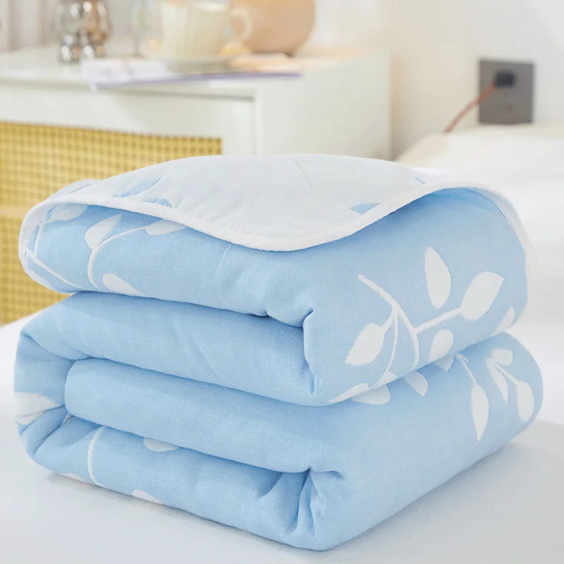 Breathable 6-layer Muslin Blanket for Children Adult 100% Cotton Sofa Bed Throw Blankets Soft Skin-Friendly Towel Blanket Summer