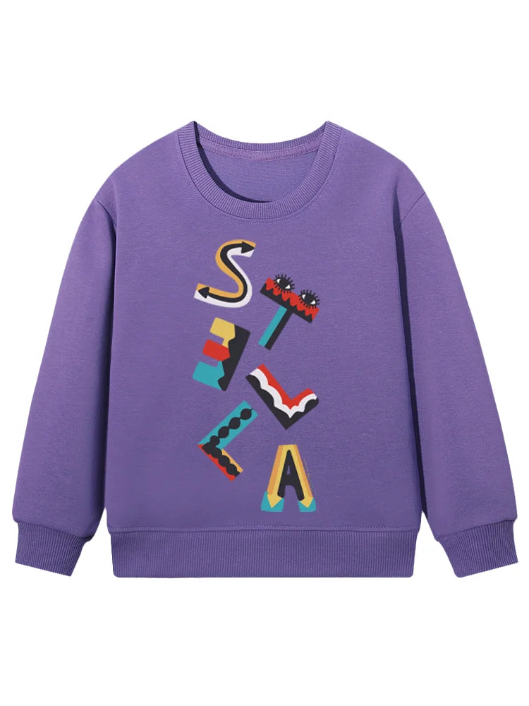 cute sweet girl sweatshirt kids winter clothes top cartoon anime letter graphics print baby girls hoodies fashion child pullover
