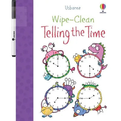 Children's Activity Book - Wipe-Clean Telling the Time, Paperback, 24 Pages, for Ages 3 to 5