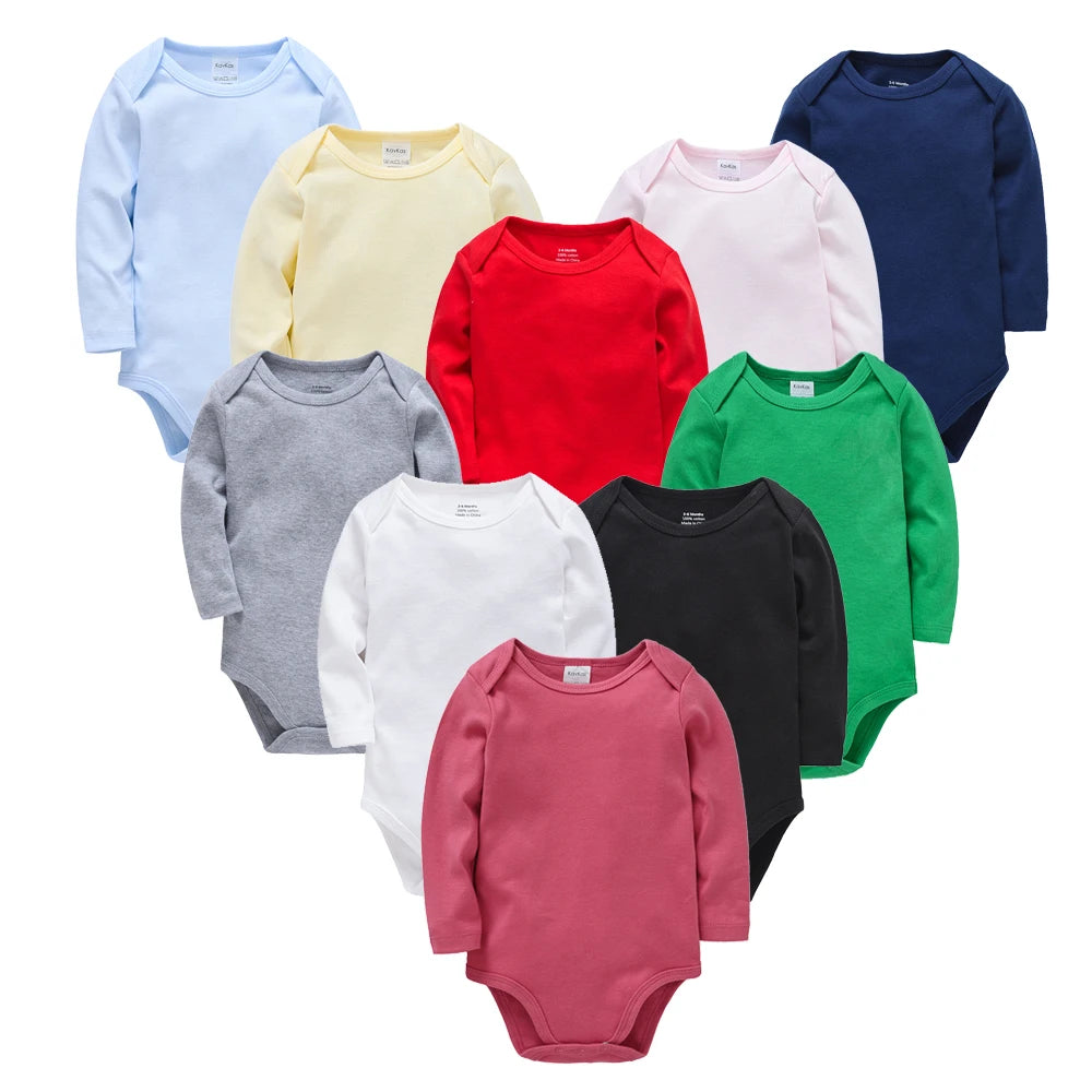 1/3/4/6 Pcs  Baby Clothing Rompers Boys 100% Cotton Plain Bodysuit Girls Blank Muslin Jumpsuit 0-24 Months