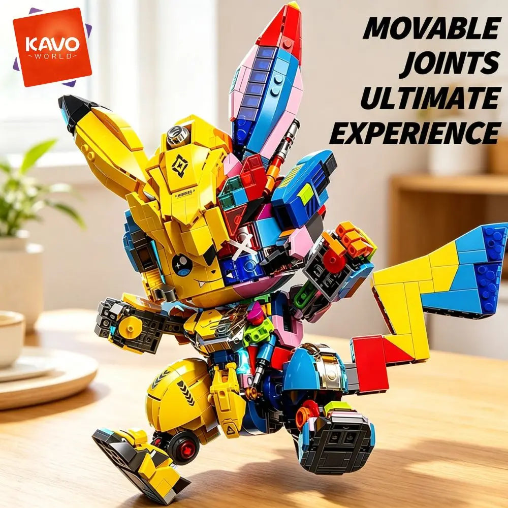 1505PCS DIY Mecka Mouse Building Block Set Semi-Transparent Anime Disassembly Glow Light Up Bricks Model for Building Fans Construction Kit